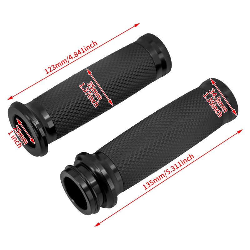 HDBUBALUS Motorcycle Hand Grips 1" Electronic Throttle Handlebar Grips Fit for Harley Street Electra Road Glide Road King (Black) - Image 5